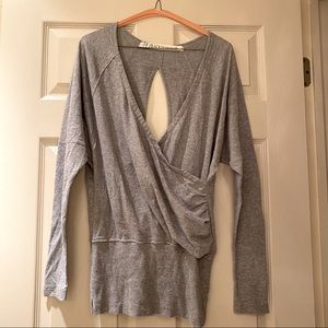 Free People Beach One Body Open Back Gray Tunic